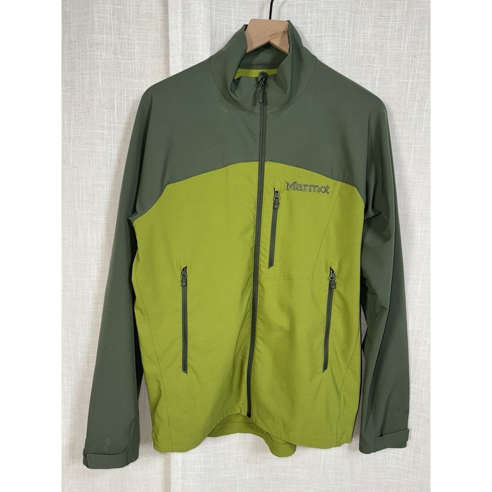 Marmot Men's Medium Soft Shell Jacket M3 Green Full Zip Hiking‎ Active Windproof